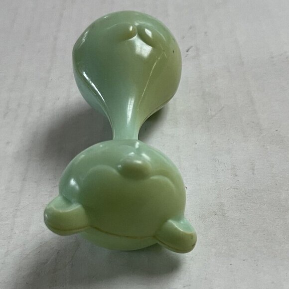 Vintage Hard Plastic Celluloid Monkey Baby Rattle Toy Green Infant - Picture 4 of 5